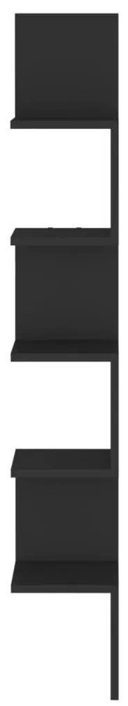 Estante de canto p/ parede 20x20x127,5 cm deriv. madeira preto