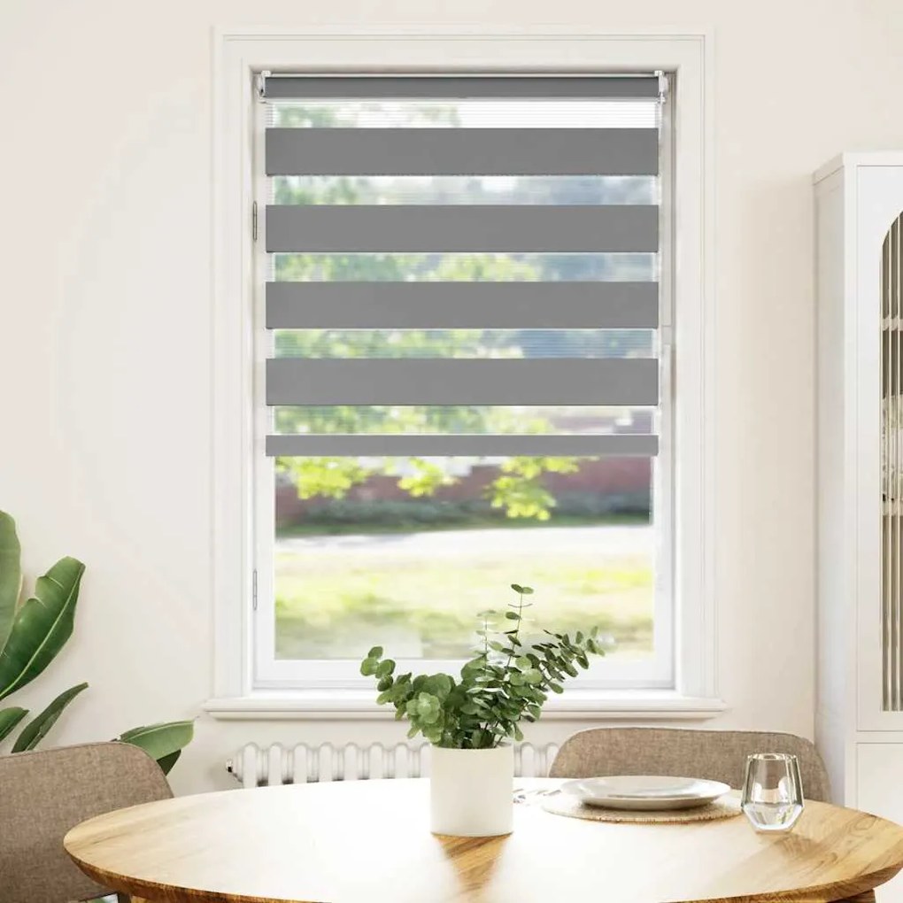 vidaXL Estore de rolo 70 x 120 cm, linhas de zebra / Cinza