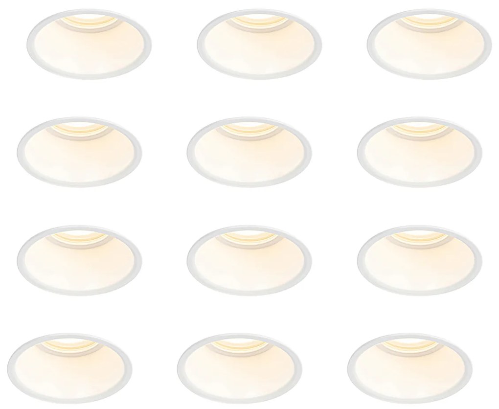 Conjunto de 12 Focos Embutidos Brancos GU10 50mm IP44 - Dept