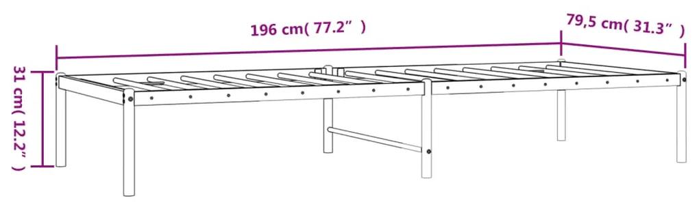 Estrutura de cama 75x190 cm metal preto