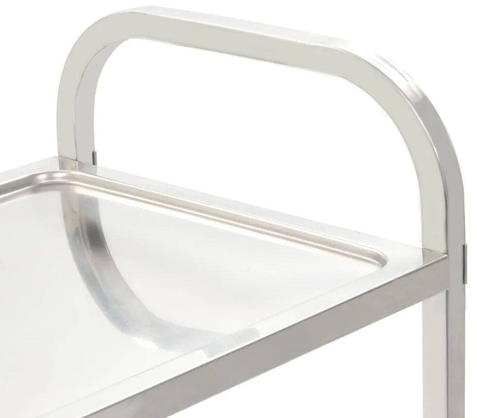 Carrinho de cozinha de 3 níveis 95x45x83,5 cm aço inoxidável