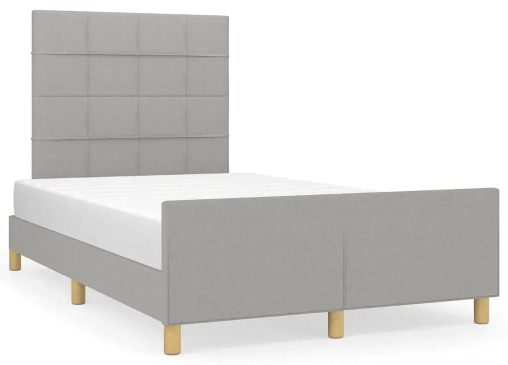 vidaXL Estrutura de cama sem colchão cinza claro tecido