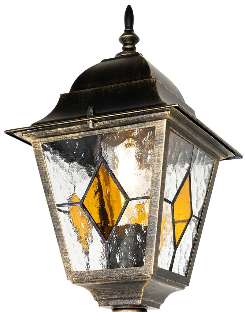 Candeeiro de pé vintage para exterior dourado antigo 240 cm 2 luzes - Antigua Clássico / Antigo