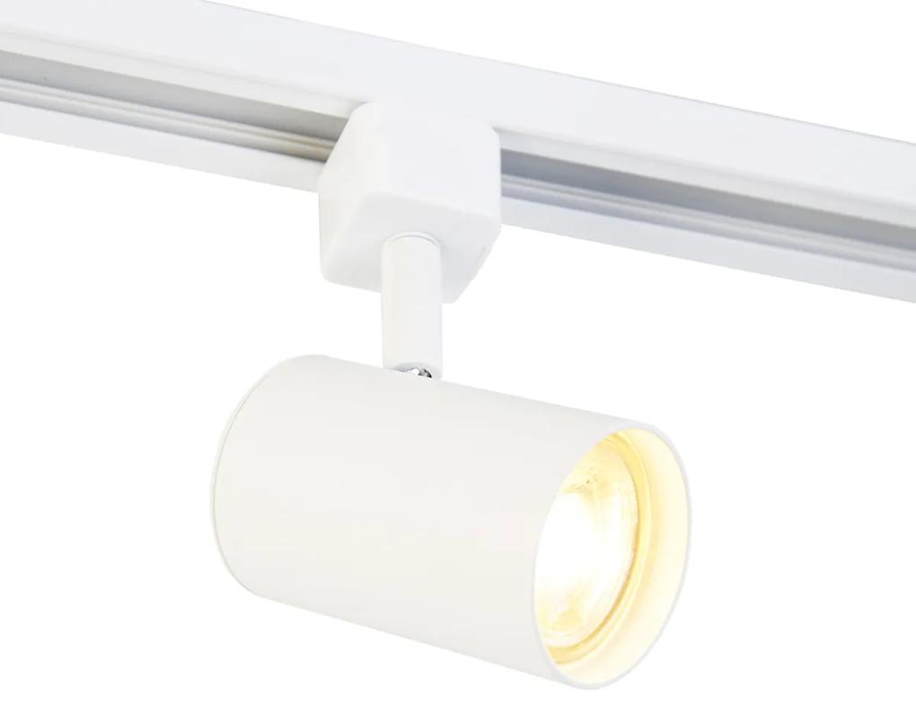Sistema de trilho moderno branco 4 luzes monofásico - Yade Moderno