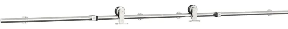 Kit ferragens p/ porta deslizante 200cm aço inoxidável prateado