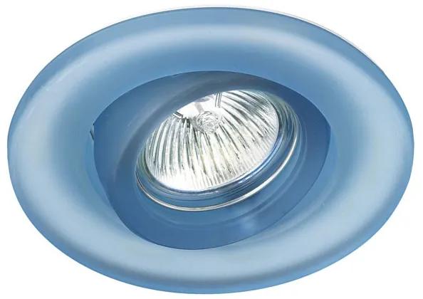 Light Blue Glass Round Tilting Recessed Light Fixture