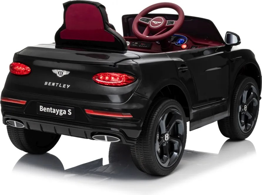 Carro elétrico para Crianças 12V Bentley Bentayga S, Rodas de espuma EVA, Assento Couro ecológico Preto