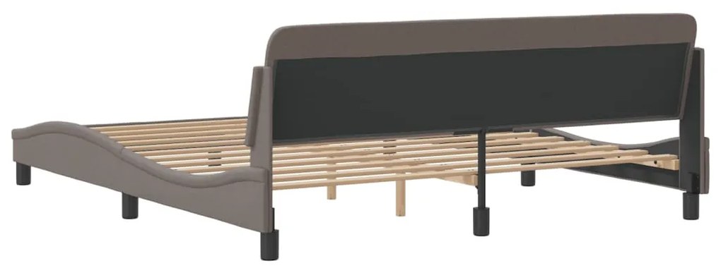 Cama sem colchão 180x200 cm tecido castanho-acinzentado