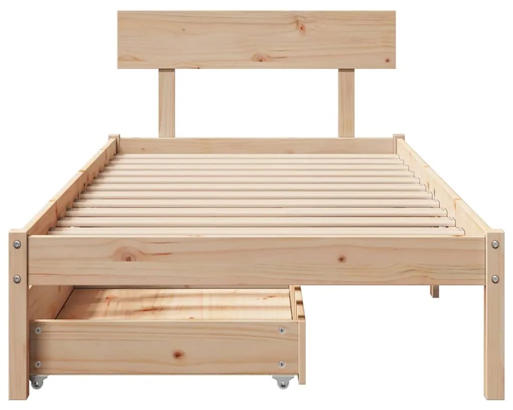 Cama sem colchão 90x200 cm madeira de pinho maciça