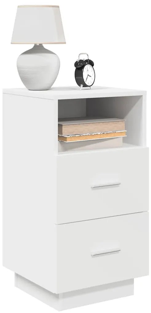 Mesas de cabeceira 2 pcs com 2 gavetas 36x36x68 cm branco