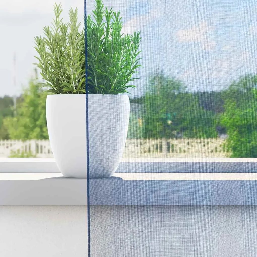 Cortinas de voile com laços 2 pcs azul real 140x245 cm