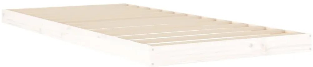 Estrutura de cama 90x200 cm madeira de pinho maciça branco