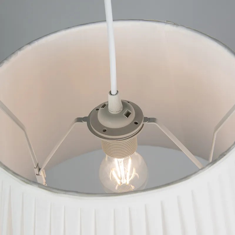 Candeeiro de suspensão retro creme 45 cm - Plisse