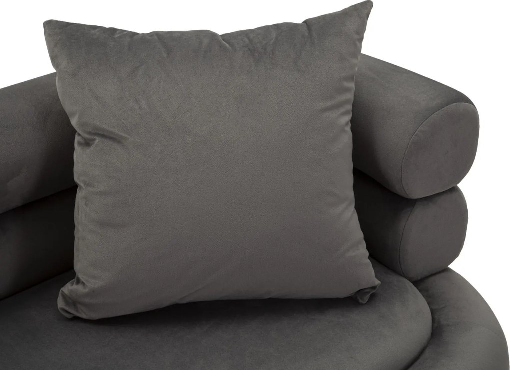 SOFÁ SILVERY PLUS COM ALMOFADAS CINZENTO 133X68X69 CM