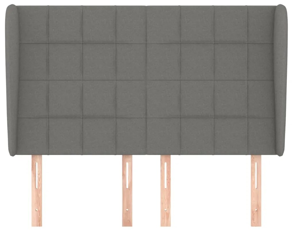 Cabeceira cama c/ abas tecido 147x23x118/128 cm cinzento-escuro