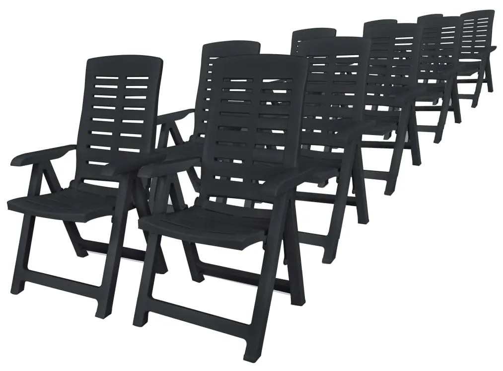 Conjunto de jantar de exterior 11 pcs plástico antracite