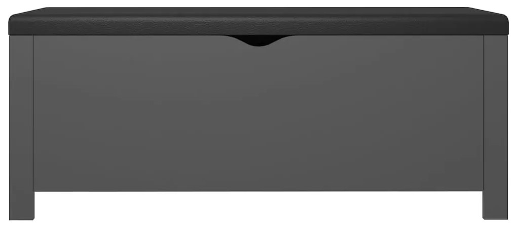 Caixa arrumação c/ almofadão contraplacado 105x40x45 cm cinza