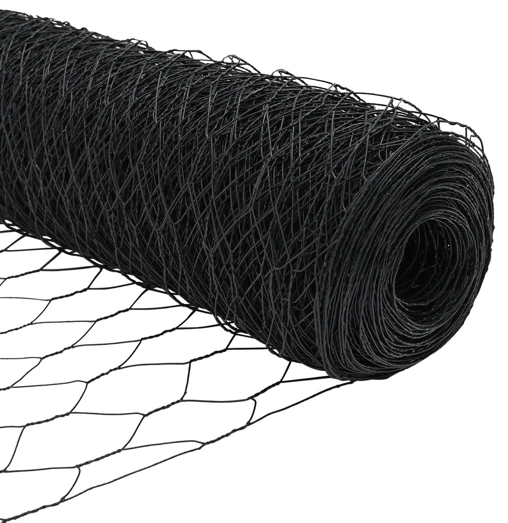 Cerca Hexagonal vidaXL Cinza 0.4x100 m Aço, Postes de Cerca vidaXL com