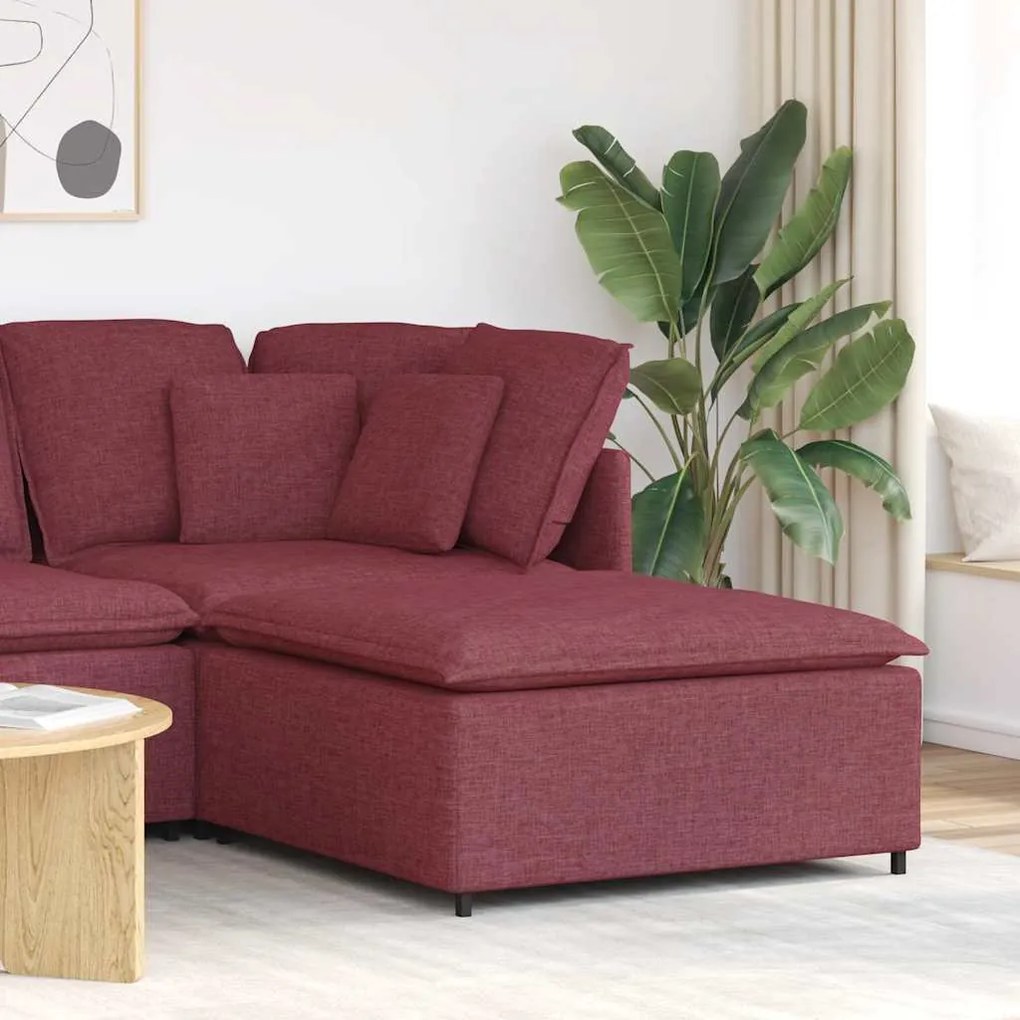 vidaXL Módulo de pufe modular para sofá vinho tinto 100x100x48 cm