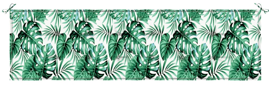 Almofada de Banco de Jardim Padrão de Folhas 180x50x4 cm Tecido Oxford