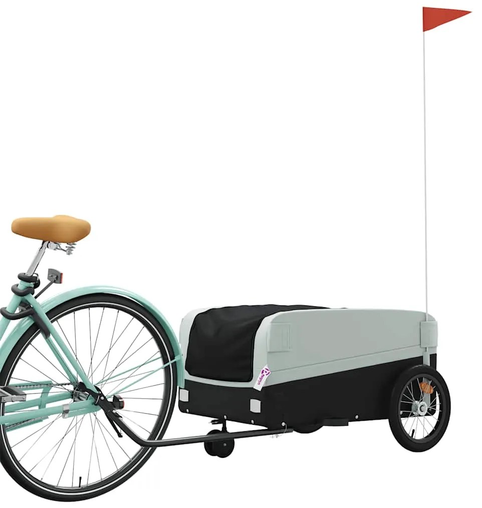 Reboque para bicicleta 45 kg ferro preto e cinza