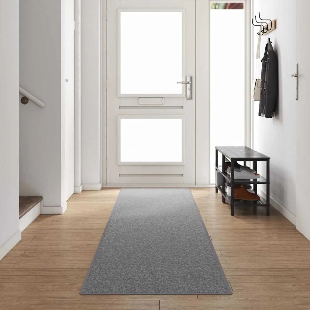 vidaXL Runner de Carpete Cinzento-claro 80 x 500 cm 100% Polipropileno