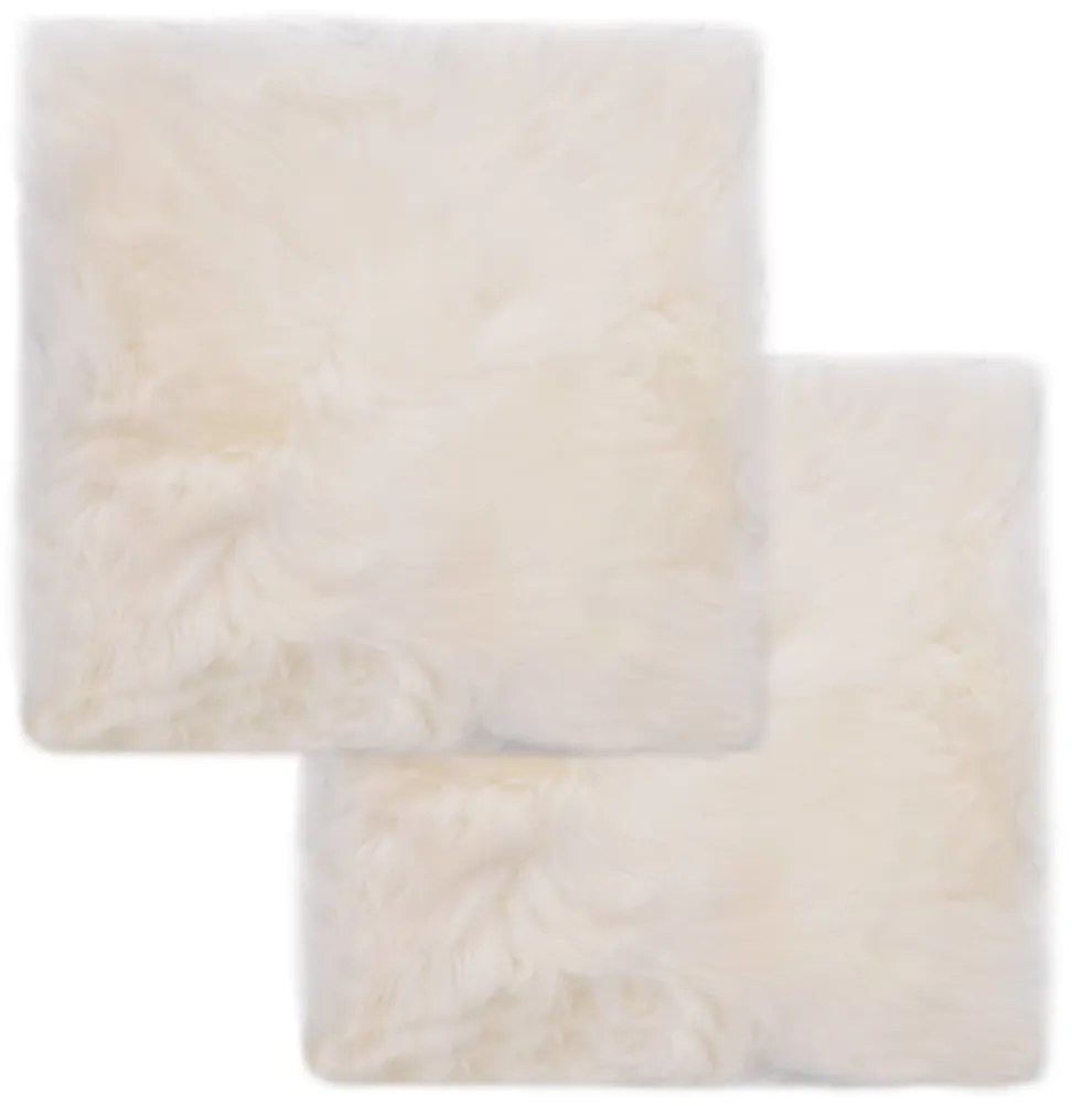 vidaXL Almofadas p/ cadeira 2 pcs 40x40cm pele carneiro genuína branca