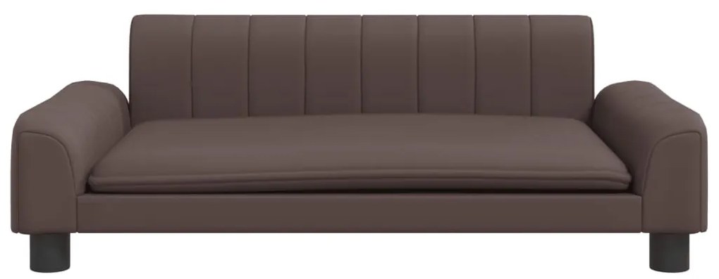 Sofá infantil 90x53x30 cm couro artificial castanho