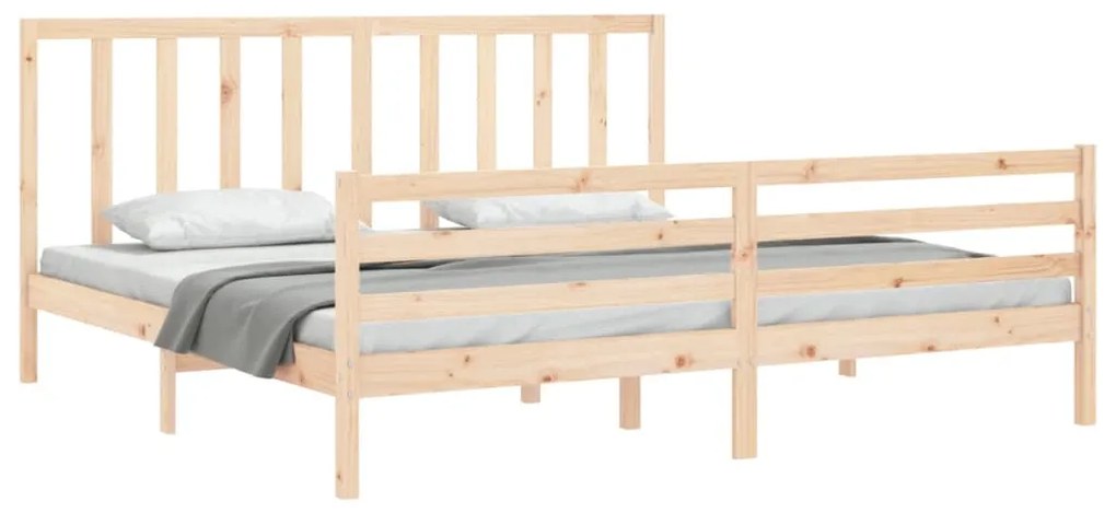 Cama sem colchão 200x200 cm madeira de pinho maciça