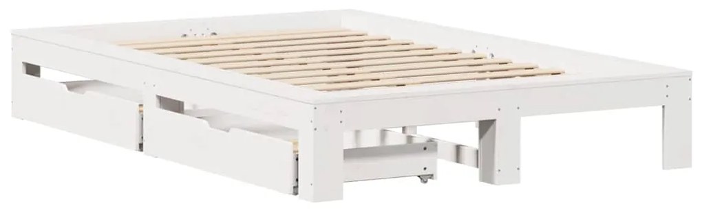 Cama sem colchão 120x190 cm madeira de pinho maciça branco