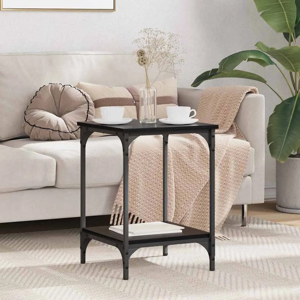 vidaXL Mesa de centro Carvalho Preto 40 x 40 x 55 cm