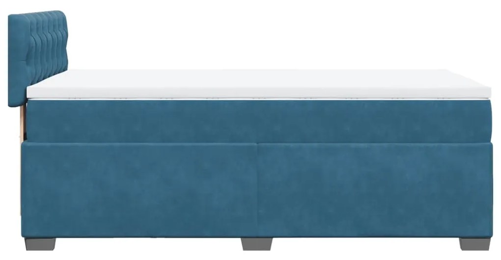 Cama boxspring com colchão 90x190 cm veludo azul