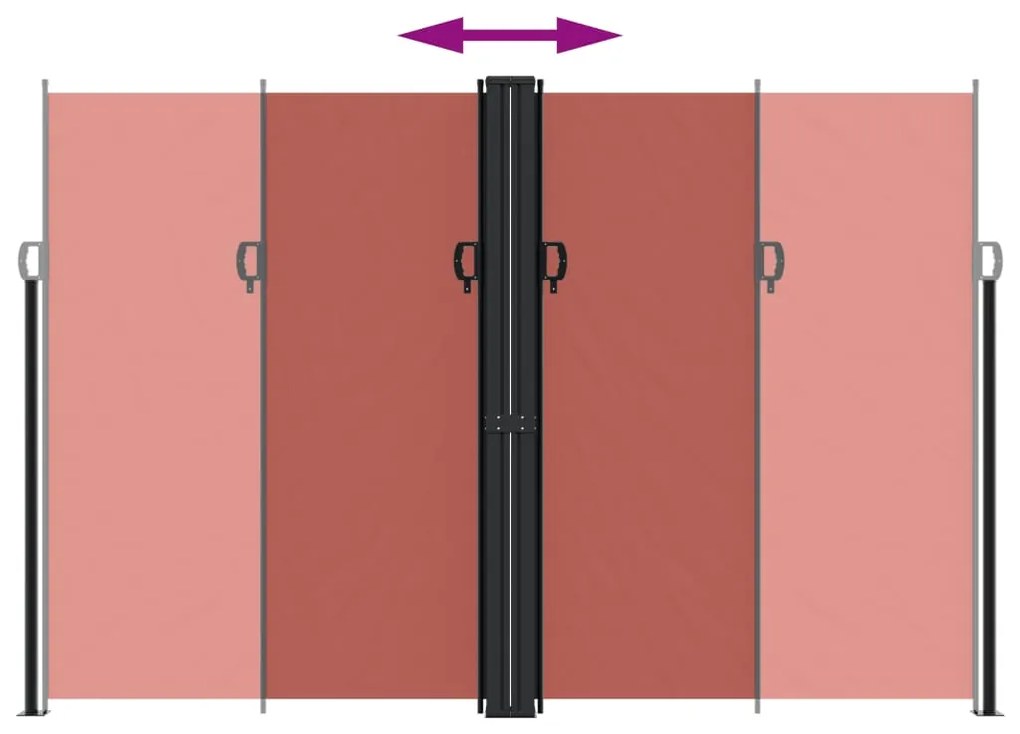 Toldo lateral retrátil 220x1000 cm terracotta