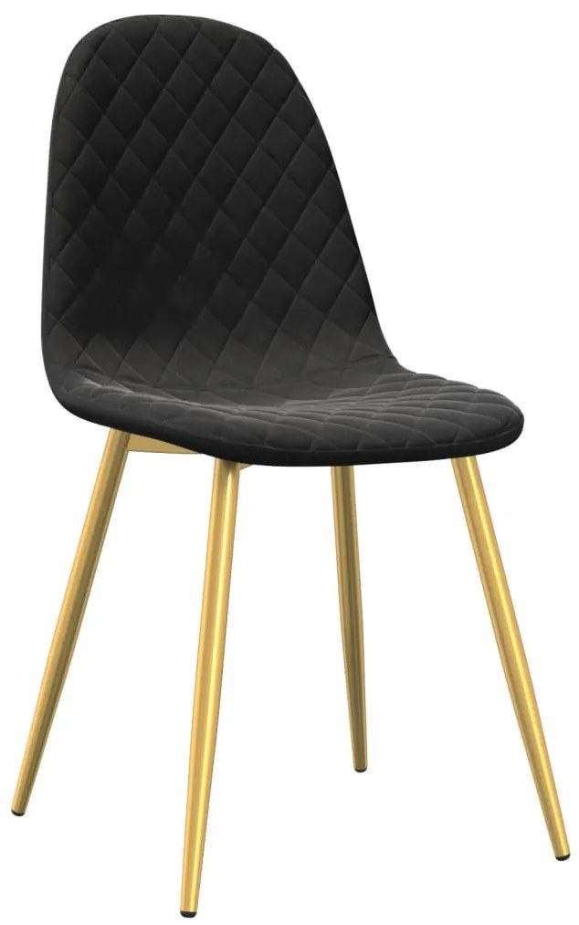 Cadeiras de jantar 2 pcs veludo preto
