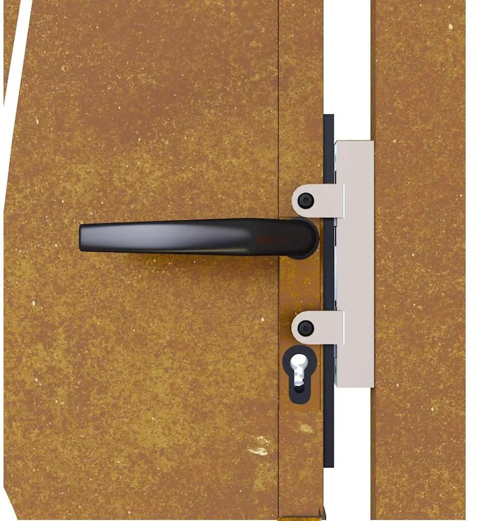 Portão de jardim 105x180 cm aço corten design erva