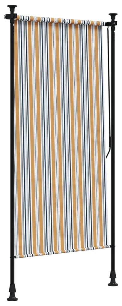 Estore de rolo exterior 120x270 cm tecido/aço amarelo e branco