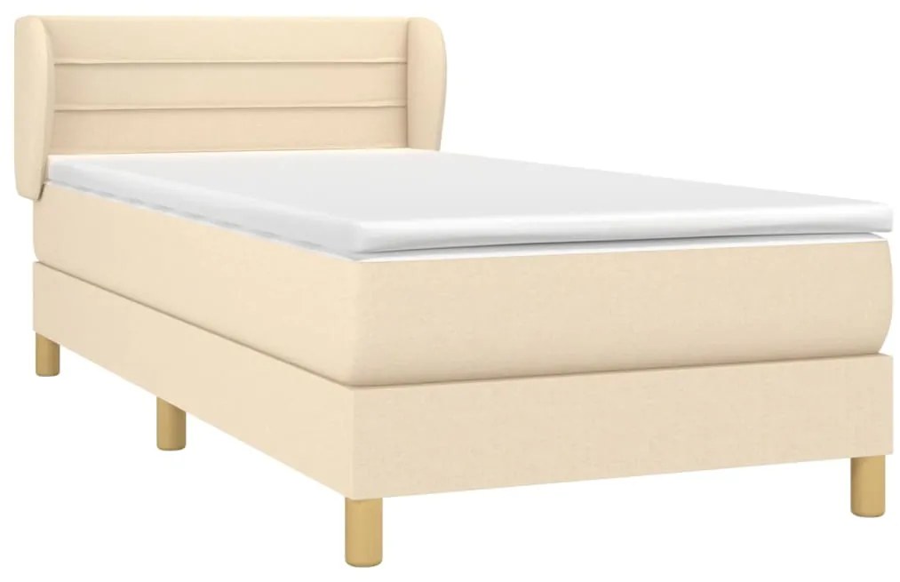 Cama com molas/colchão 80x200 cm tecido cor crème