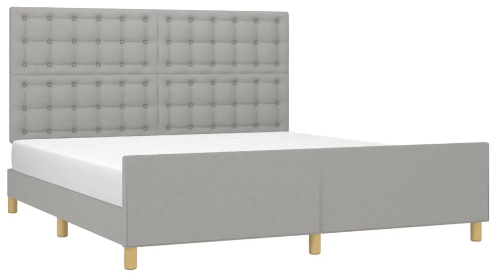Estrutura de cama sem colchão 160x200 cm tecido cinzento-claro