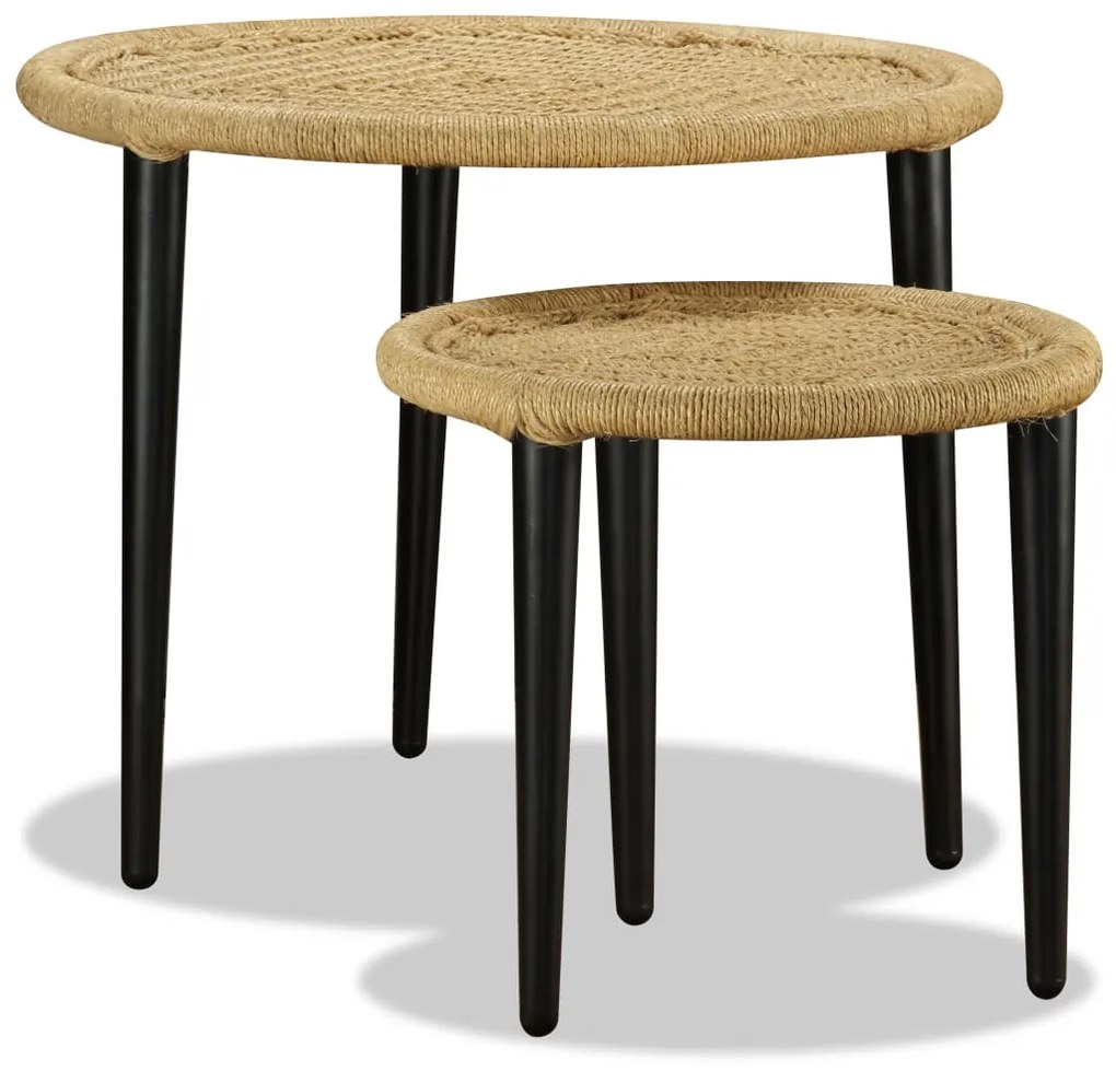 Conjunto de mesas de centro 2 pcs juta natural