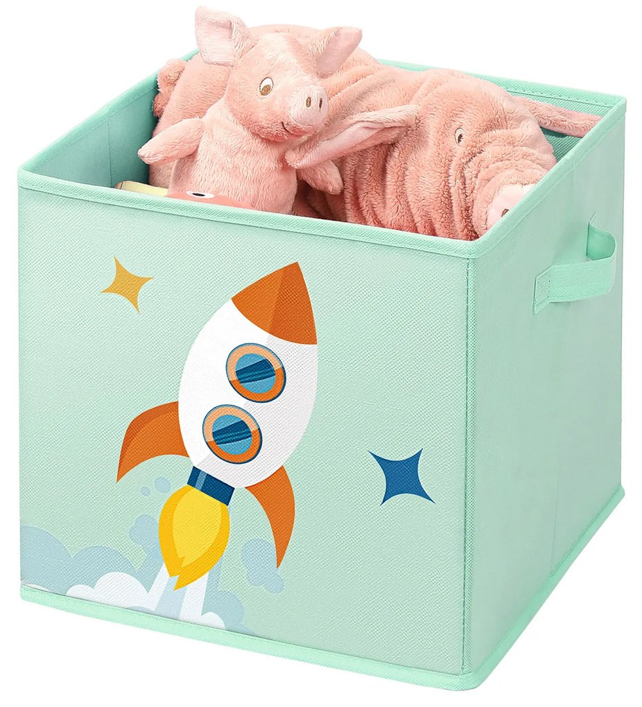 3 Caixas de arrumação para brinquedos verdes