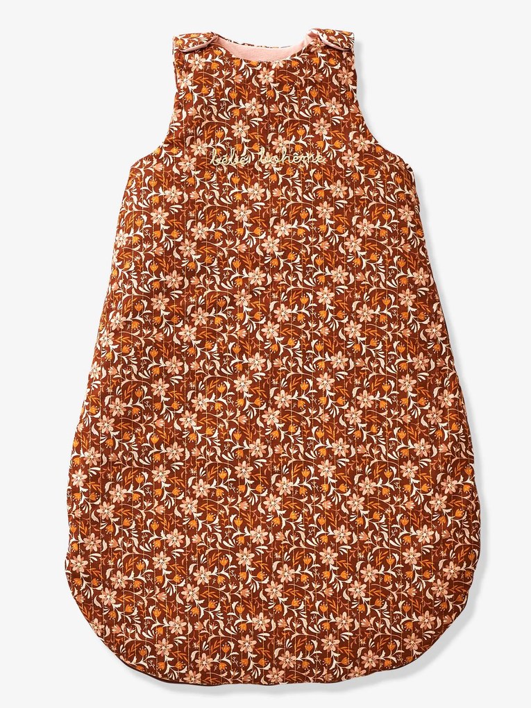 Saco de bebé sem mangas, Bebé Boémio castanho medio estampado