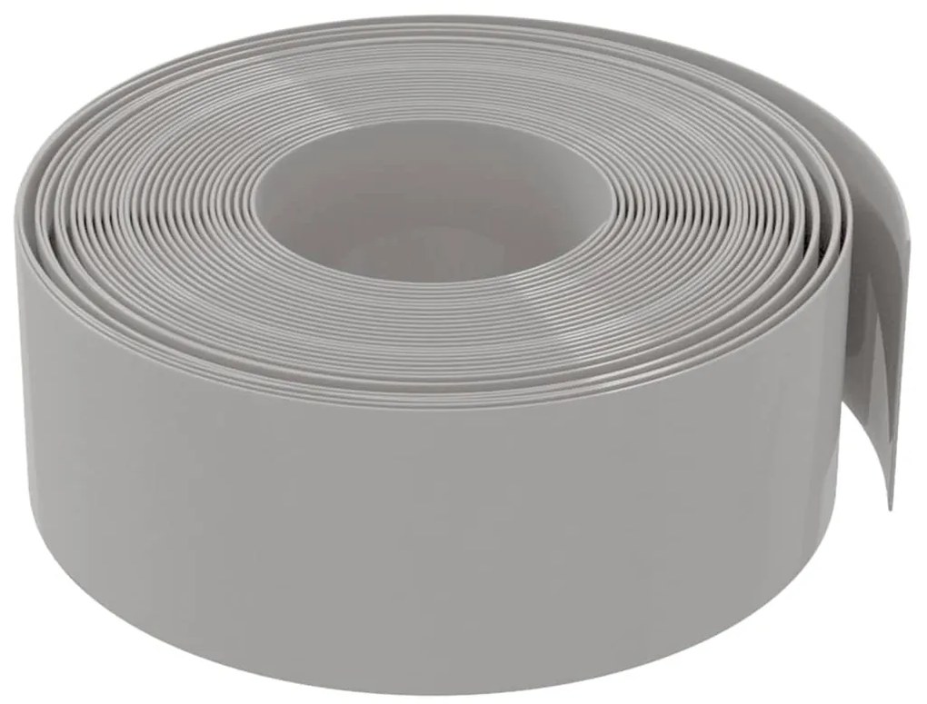 Bordas de jardim 4 pcs 10 m 20 cm polietileno cinzento