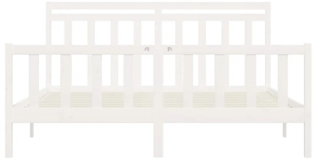 Estrutura de cama 200x200 cm madeira de pinho maciça branco