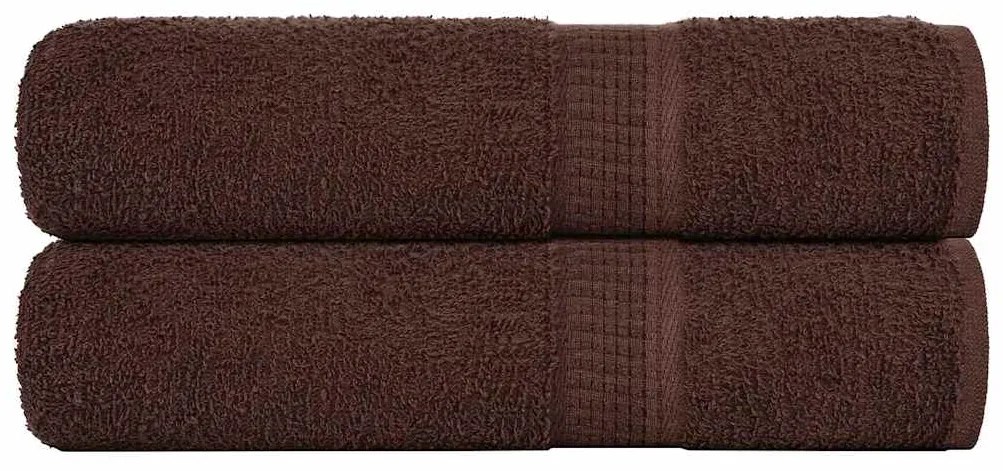 vidaXL Toalhas de banho FROGN 2 pcs 100x150 cm 360 g/m² castanho