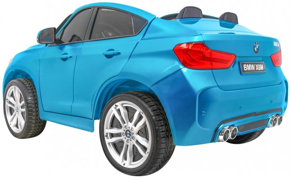 Carro elétrico para Crianças BMW X6M XXL 12V Rodas Espuma EVA, Assento couro ecológico Azul Pintado