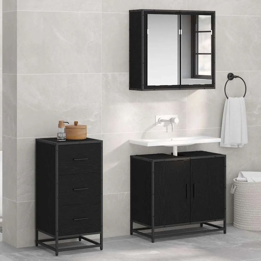 vidaXL Buffet Carvalho Preto 35,5 x 35 x 76 cm