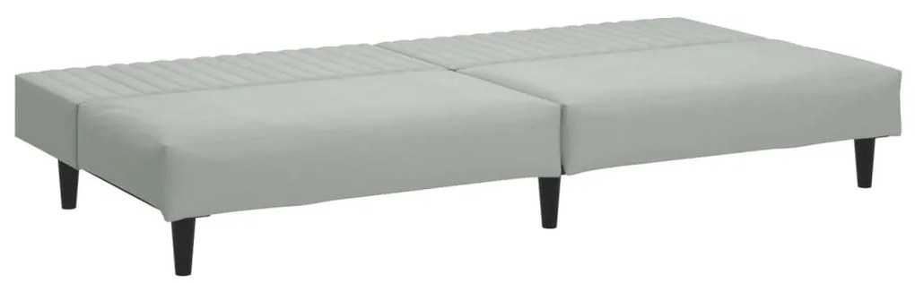 2 pcs conjunto de sofás veludo cinzento-claro