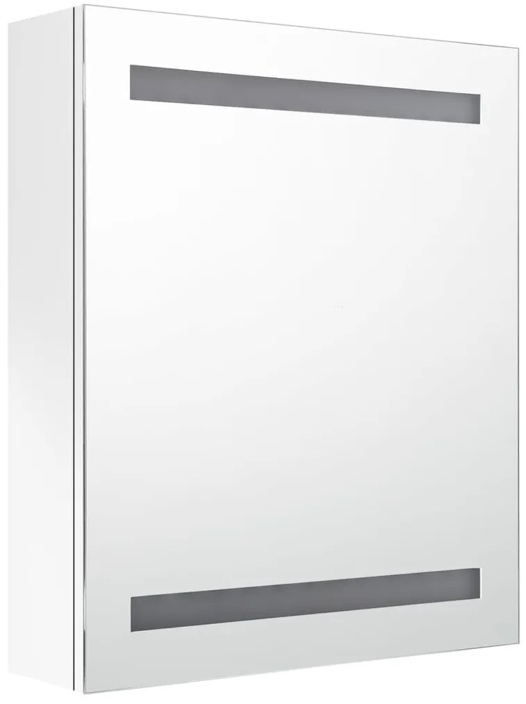 Armário espelhado casa de banho LED 50x14x60cm branco brilhante