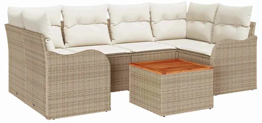 Conjunto de sofás de jardim com 7 peças e almofadas confortáveis em ra