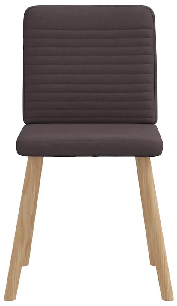 Cadeiras de jantar 4 pcs tecido castanho-escuro